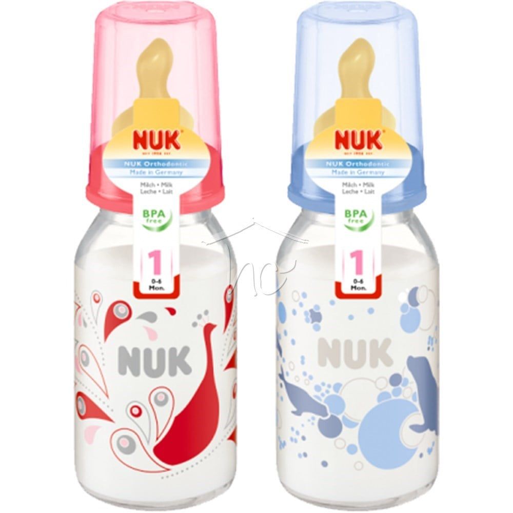 Bình sữa thủy tinh 125ml Nuk (cao su)