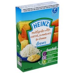 Bột ăn dặm Heinz Vị ngũ cốc, cà rốt, pho mai, bắp ngọt nghiền 7+ months