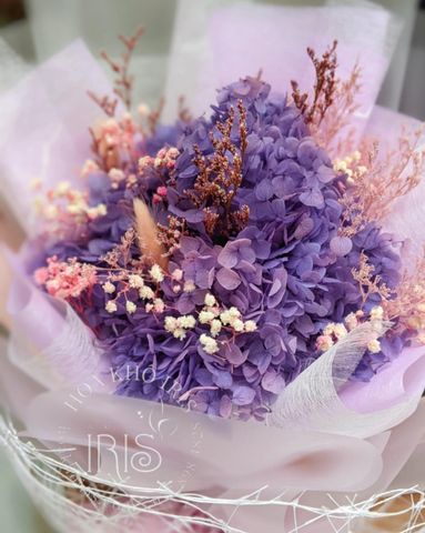 bó hoa cẩm tú cầu tím
