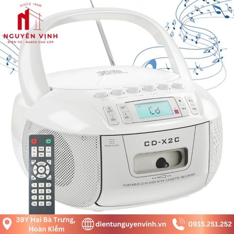 ĐÀI RADIO CASSETTE CD, USB, TAPE, BLUETOOTH MODEL CD-X2C