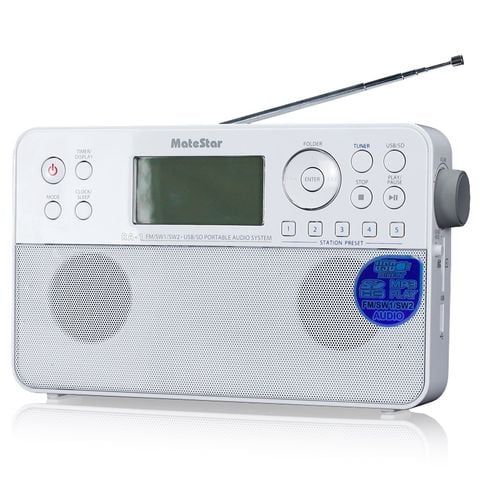 ĐÀI RADIO SỐ FM /SW1/SW2 KIÊM NGHE NHẠC USB MATESTAR RA-1 SIZE TO