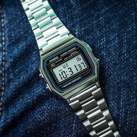  CASIO UNISEX A158WA-1DF CHÍNH HÃNG 