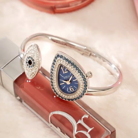  Saga Stella 71865-SVBLSV-2S – Nữ – Đính đá Swarovski – Khảm xà cừ – Sắc xanh đại dương huyền bí 