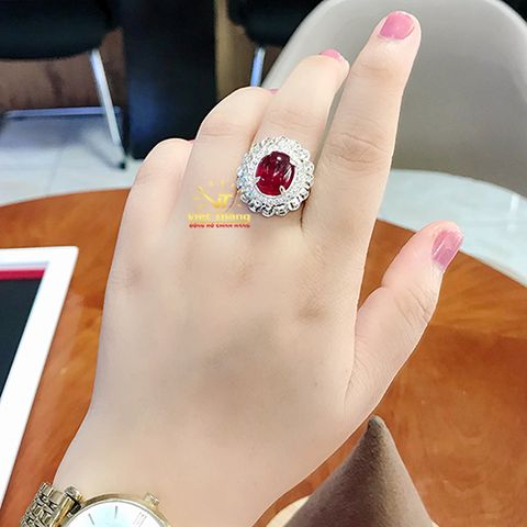  NHẪN OPAL BẠC Ý ĐỒNG TIỀN ĐÍNH ĐÁ 