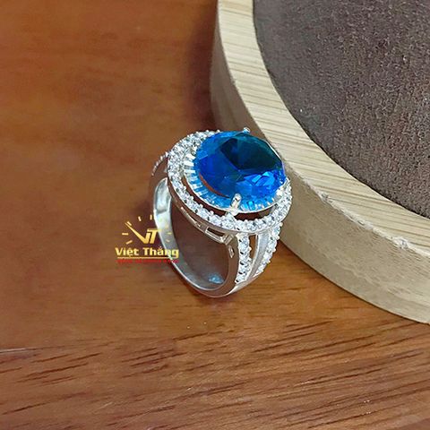  NHẴN OPAL BẠC Ý ĐÍNH ĐÁ 