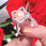  NHẪN ESME  BẠC Ý ĐÍNH ĐÁ NGỌC TRAI 