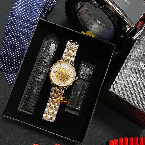  SET QUÀ DÀNH CHO NAM ( ĐỒNG HỒ SRWATCH SG8892.1202 + DÂY DA CÁ SẤU HANDMADE + CARAVAT ) 