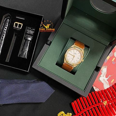  SET QUÀ DÀNH CHO NAM ( ĐỒNG HỒ SRWATCH GALAXY SG99993.4602GLA + DÂY DA CÁ SẤU HANDMADE + CARAVAT ) 