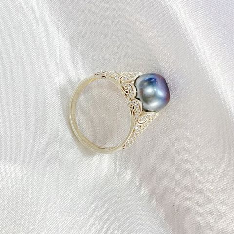  NHẪN OPAL BẠC Ý ĐÍNH ĐÁ NGỌC TRAI 