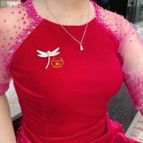  CÀI ÁO OPAL CHUỒN CHUỒN ĐÍNH ĐÁ VÀ NGỌC TRAI 