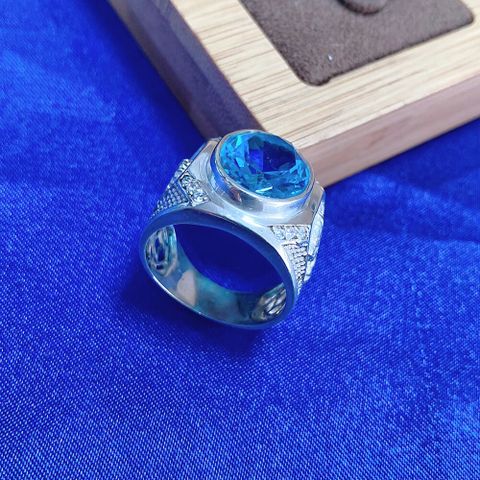  NHẪN NAM OPAL ĐÍNH ĐÁ SWAROVSKI BLUE T4-21 