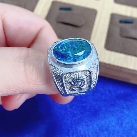  NHẪN NAM OPAL ĐÍNH ĐÁ SWAROVSKI BLUE T4-21 