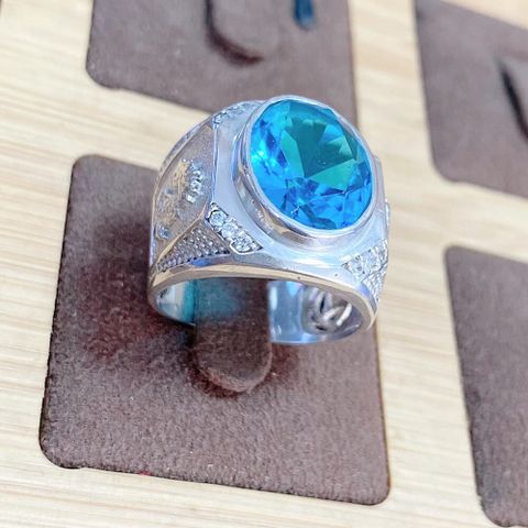  NHẪN NAM OPAL ĐÍNH ĐÁ SWAROVSKI BLUE T4-21 