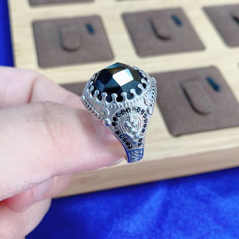  NHẪN NAM OPAL ĐÍNH ĐÁ SWAROVSKI BLACK T4-21 