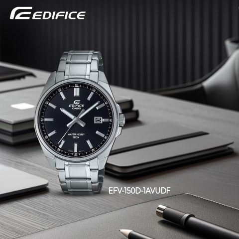  ĐỒNG HỒ NAM CASIO EDIFICE EFV-150D-1AV ĐEN CHÍNH HÃNG 
