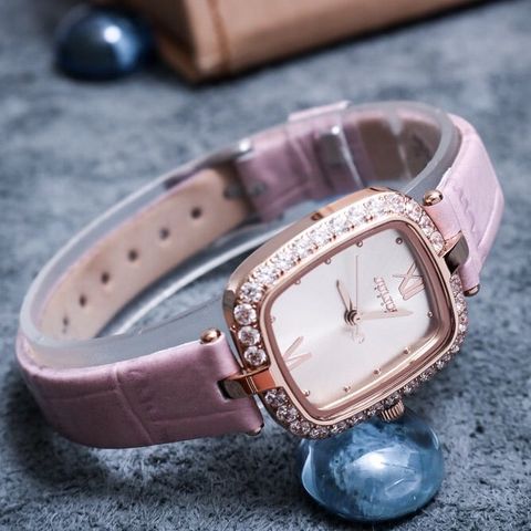  ĐỒNG HỒ NỮ JULIUS JA-1428A DÂY DA HỒNG CHÍNH HÃNG 