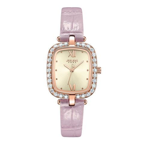  ĐỒNG HỒ NỮ JULIUS JA-1428A DÂY DA HỒNG CHÍNH HÃNG 
