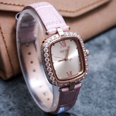  ĐỒNG HỒ NỮ JULIUS JA-1428A DÂY DA HỒNG CHÍNH HÃNG 