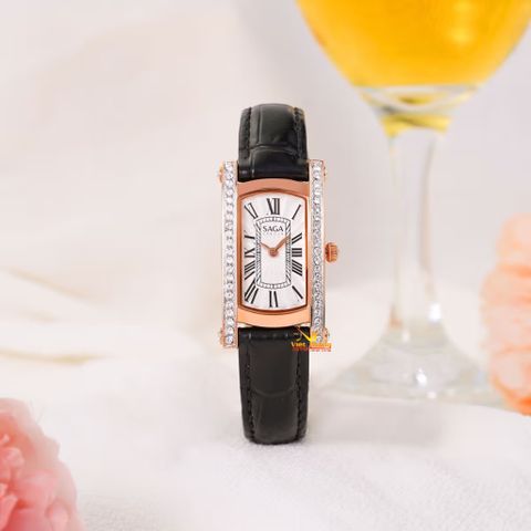  Saga Stella 71836-RGSVBK-2 – Nữ – Kính Cứng – Quartz (Pin) – Mặt Số 20mm, Đính Đá Pha Lê, Chống Nước 3ATM 