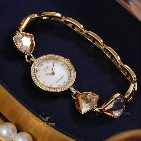 Saga 53442-GPMWGP-2A – Nữ – Quartz (Pin) – Mặt Số 24mm, Kính Cứng, Chống Nước 3ATM 