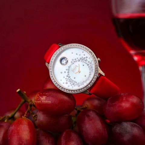  Saga Dancing Heart 53766-RGMWRD-2 – Nữ – Quartz (Pin) – Mặt Số 39mm, Xà Cừ, Đính Đá Swarovski 