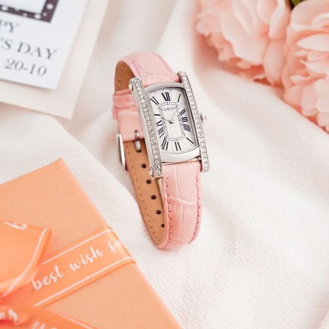  Saga Stella 71836-SVSVPK-2 – Nữ – Kính Cứng – Quartz (Pin) – Mặt Số 20x37mm, Đá Swarovski, Chống Nước 3ATM 