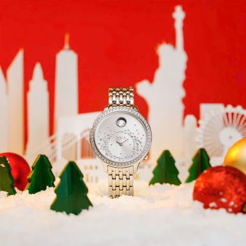  Saga 53766-SVSVSV-2 – Nữ – Kính Cứng – Quartz (Pin) – Mặt Số 39mm, Đính Đá Swarovski, Chống Nước 3ATM 