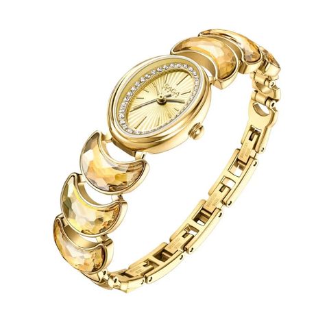  Saga Lunar Watch – 71959-GPGPGP-2 – Máy Quartz (Pin) – Mặt Số 20x26mm – Cảm Hứng Nữ Thần Mặt Trăng – Đính Pha Lê Lấp Lánh – Biểu Trưng Cho Hy Vọng Tốt Đẹp Và Vẻ Đẹp Á Đông 