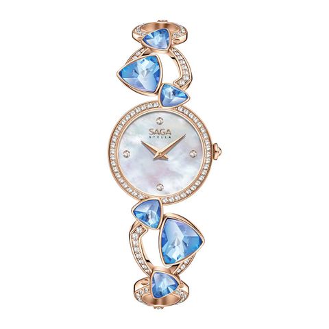  Saga 53767-CGMWBL-2 – Nữ – Quartz (Pin) – Dải ngân hà lung linh trên vòng tay – Sắc xanh huyền diệu từ những viên ngọc lấp lánh 