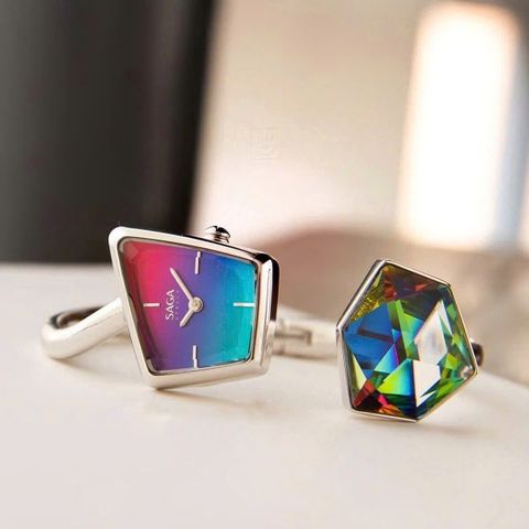  Saga 80727-SVGRSV-2S – Nữ – Quartz (Pin) – Đính Đá Swarovski – Mặt Số Xanh Hồng Chuyển Sắc – Bán chạy nhất 