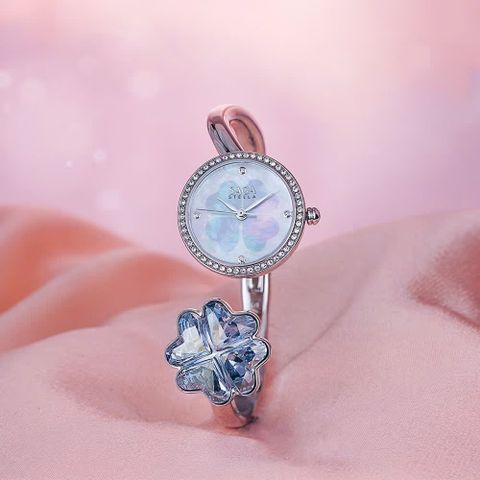  Saga Stella 53585-SVMWSV-2S – Nữ – Mineral Crystal – Quartz (Pin) – Mặt Số 19mm, Đính Swarovski, Khảm Xà Cừ 