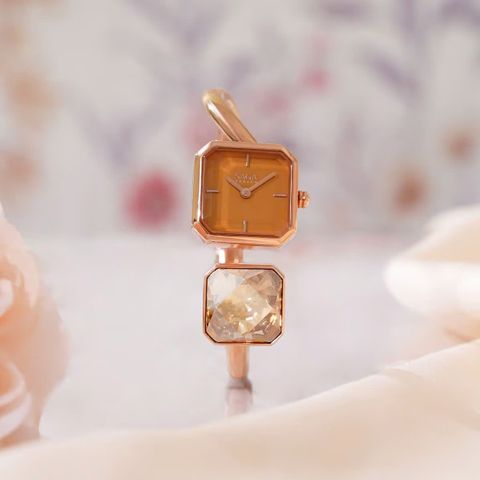  Saga Stella 80737-RGBNRG-2S – Nữ – Mineral Crystal – Quartz (Pin) – Mặt Số 20mm, Đính Swarovski, Khảm Xà Cừ 
