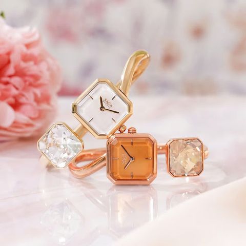  Saga Stella 80737-RGBNRG-2S – Nữ – Mineral Crystal – Quartz (Pin) – Mặt Số 20mm, Đính Swarovski, Khảm Xà Cừ 