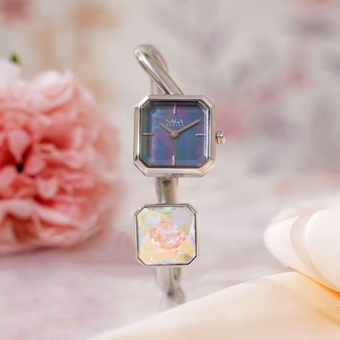  Saga Stella 80737-SVMESV-2 – Nữ – Mineral Crystal – Quartz (Pin) – Mặt Số 20mm, Đính Swarovski, Khảm Xà Cừ 