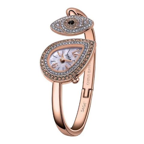  Saga Stella 71865-RGMWRG-2L – Nữ – Mineral Crystal – Quartz (Pin) – Mặt Số 20mm, Đính Swarovski, Khảm Xà Cừ 