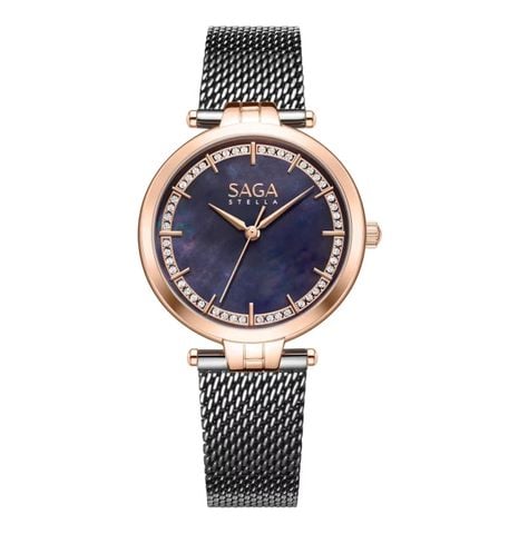  Saga 53579-RGMBBW-2A – Nữ – Quartz (Pin) – Mặt Số 36mm, Kính Cứng, Chống Nước 3ATM 