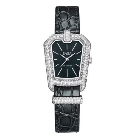  Saga Downtown Night 71956-SVMWGE-2 – Nữ – Kính Cứng – Quartz (Pin) – Mặt Số 26x35mm, Khảm Xà Cừ, Đá Zirconia 