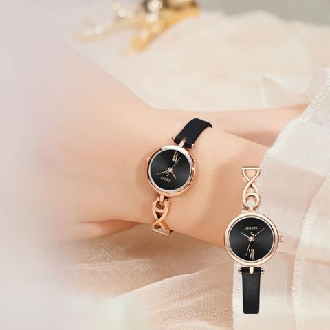  Đồng Hồ Nữ JA-1351D Julius Hàn Quốc Dây Da (Đen) Chính Hãng 