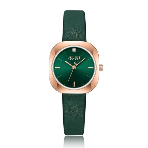  ĐỒNG HỒ NỮ JULIUS JA-1422 DÂY DA XANH LÁ CHÍNH HÃNG 