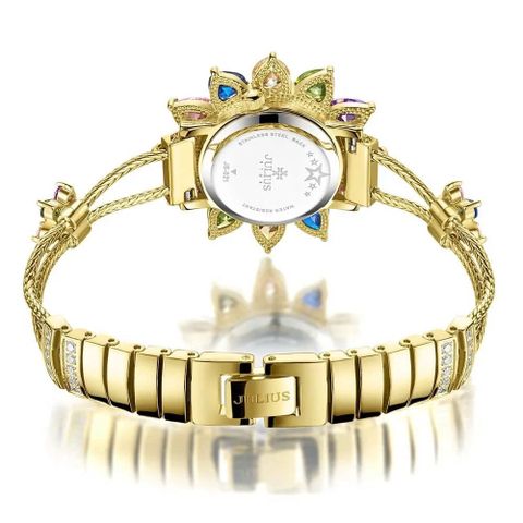  Đồng Hồ Nữ JS-021A Julius Star Mặt Hoa Đính Đá swarovski (Vàng ) Chính Hãng 