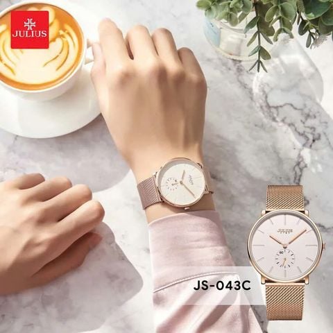  Đồng Hồ Nữ JS-043C Julius Hàn Quốc Dây Thép Chính Hãng 