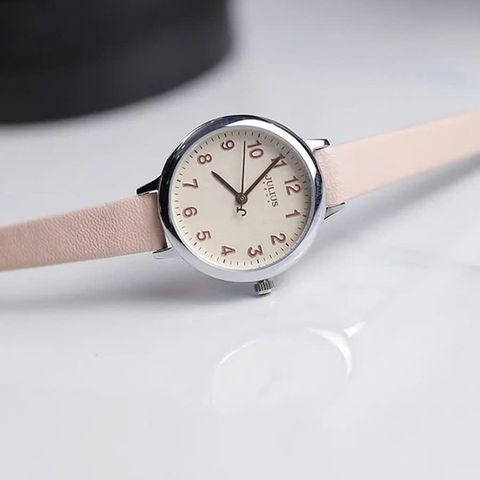  Đồng Hồ Nữ JA-1073F Julius Hàn Quốc Dây Da (Hồng) Chính Hãng 