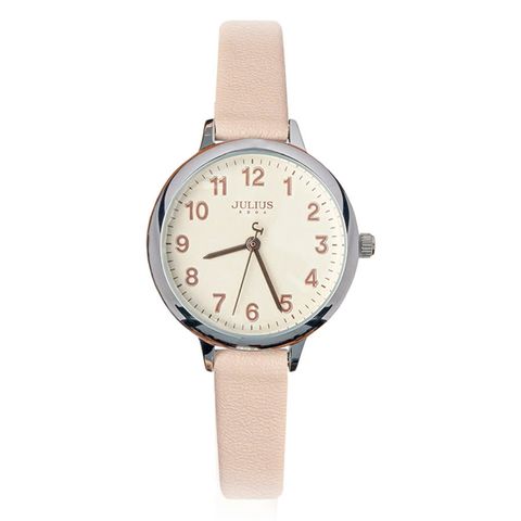  Đồng Hồ Nữ JA-1073F Julius Hàn Quốc Dây Da (Hồng) Chính Hãng 
