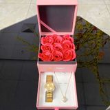  Combo Đồng hồ AOLIX NỮ AL1040LV FULL GOLD & Dây Chuyền Cỏ 4 Lá VT045 