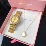  Combo Đồng hồ AOLIX NỮ AL1040LV FULL GOLD & Dây Chuyền Cỏ 4 Lá VT045 