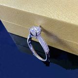  NHẪN CAO TRÒN BẠC Ý VITAGEM 6.5LI VT8568 - MOISSANITE 