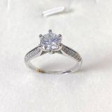  NHẪN CAO TRÒN BẠC Ý VITAGEM 6.5LI VT8568 - MOISSANITE 