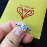  NHẪN CAO TRÒN BẠC Ý VITAGEM 6.5LI VT8568 - MOISSANITE 
