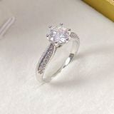  NHẪN CAO TRÒN BẠC Ý VITAGEM 6.5LI VT8568 - MOISSANITE 