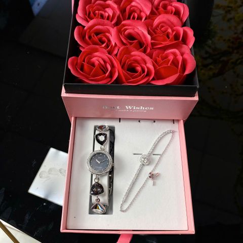  Combo Đồng Hồ Saga Nữ 53442-SVMBSV-2A + Lắc Tay Bạc Ý Vitagem VT007 